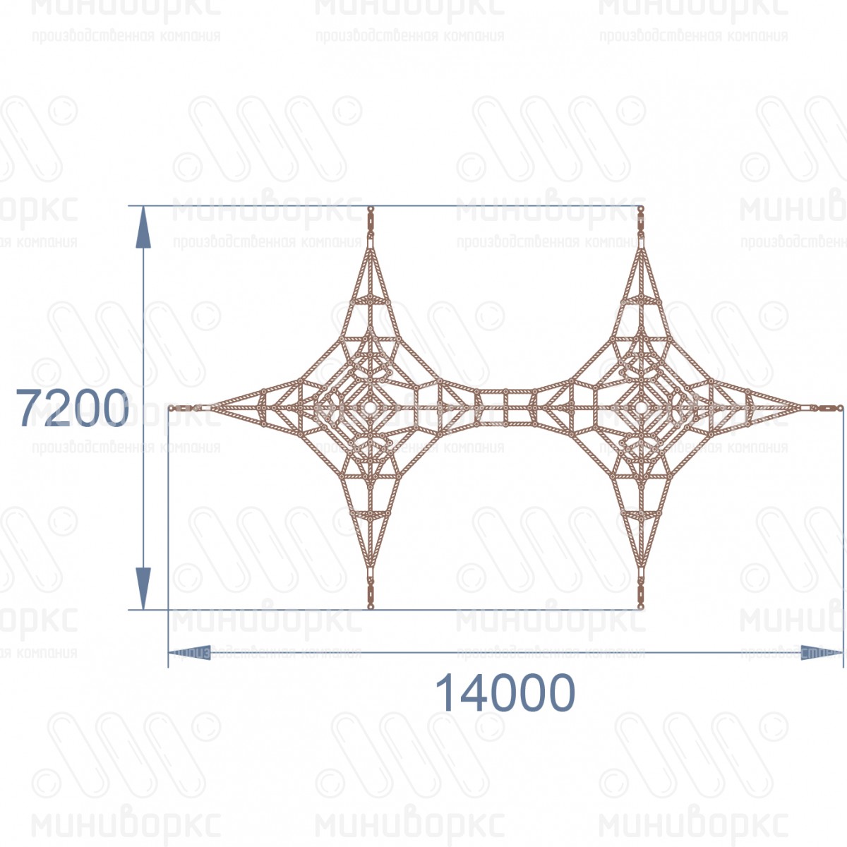 Канатные конструкции Пирамиды – P-0958-02-Ral7016 | картинка 6