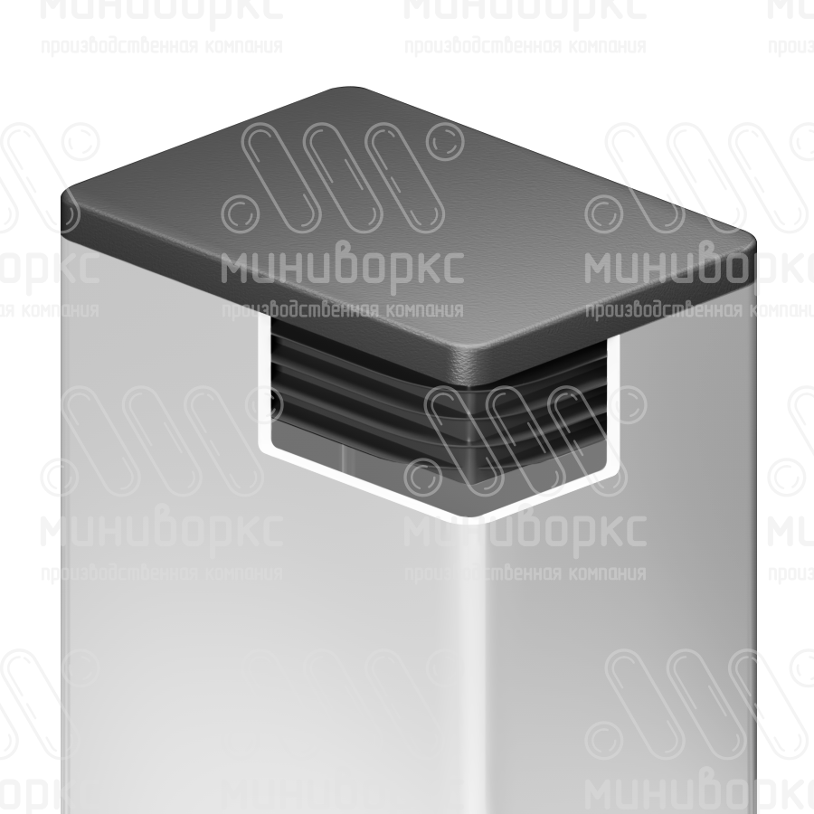 Заглушка пластиковая прямоугольная 50х75, практичная, серия ILR, стенка 2.0-4.0 мм, цвет черный – ILR75x50 - 4