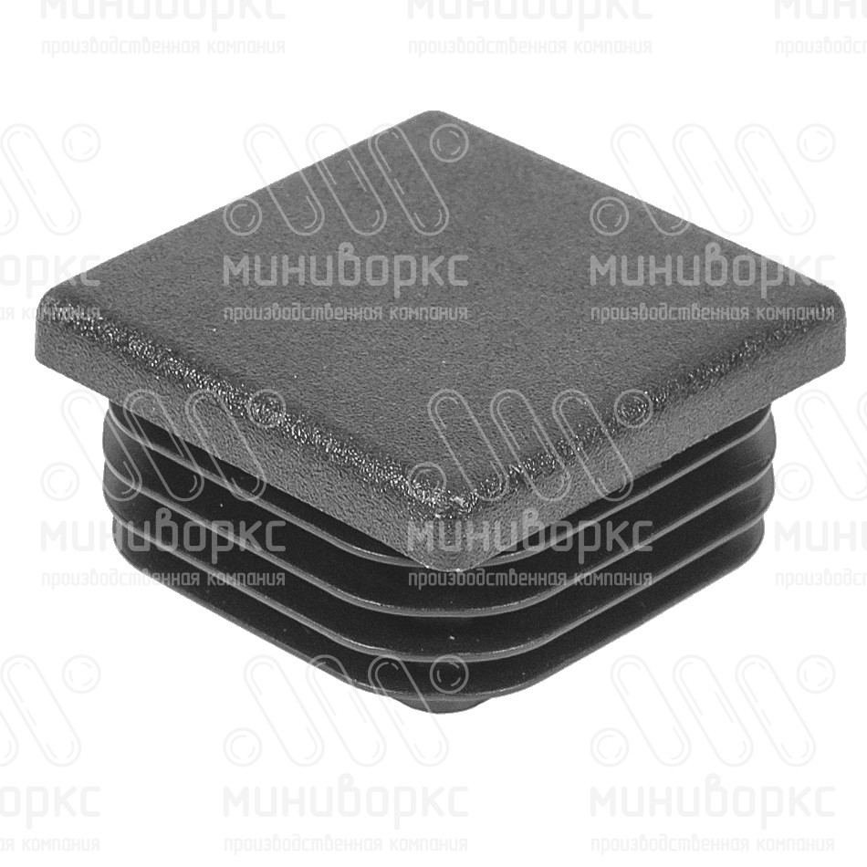 Заглушка пластиковая квадратная 38х38, практичная, серия ILQ, стенка 1.0-3.5 мм, цвет черный – ILQ38 - 1