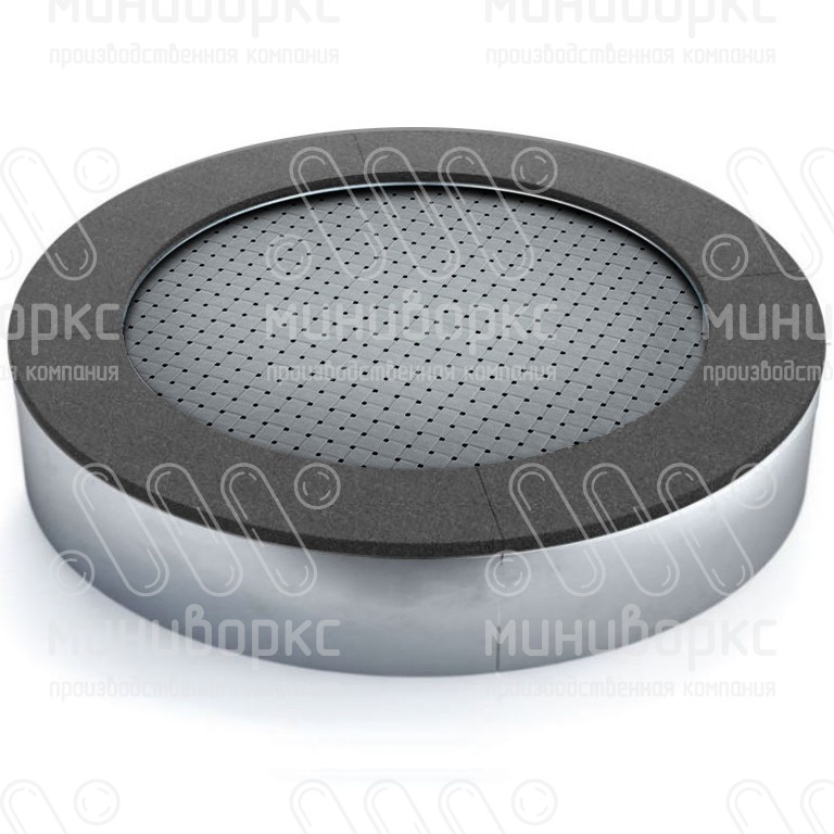 Батут круглой формы, антивандальный, встраиваемый, для детских площадок, цвет черный/серый – C1500-7024/9005 - 1