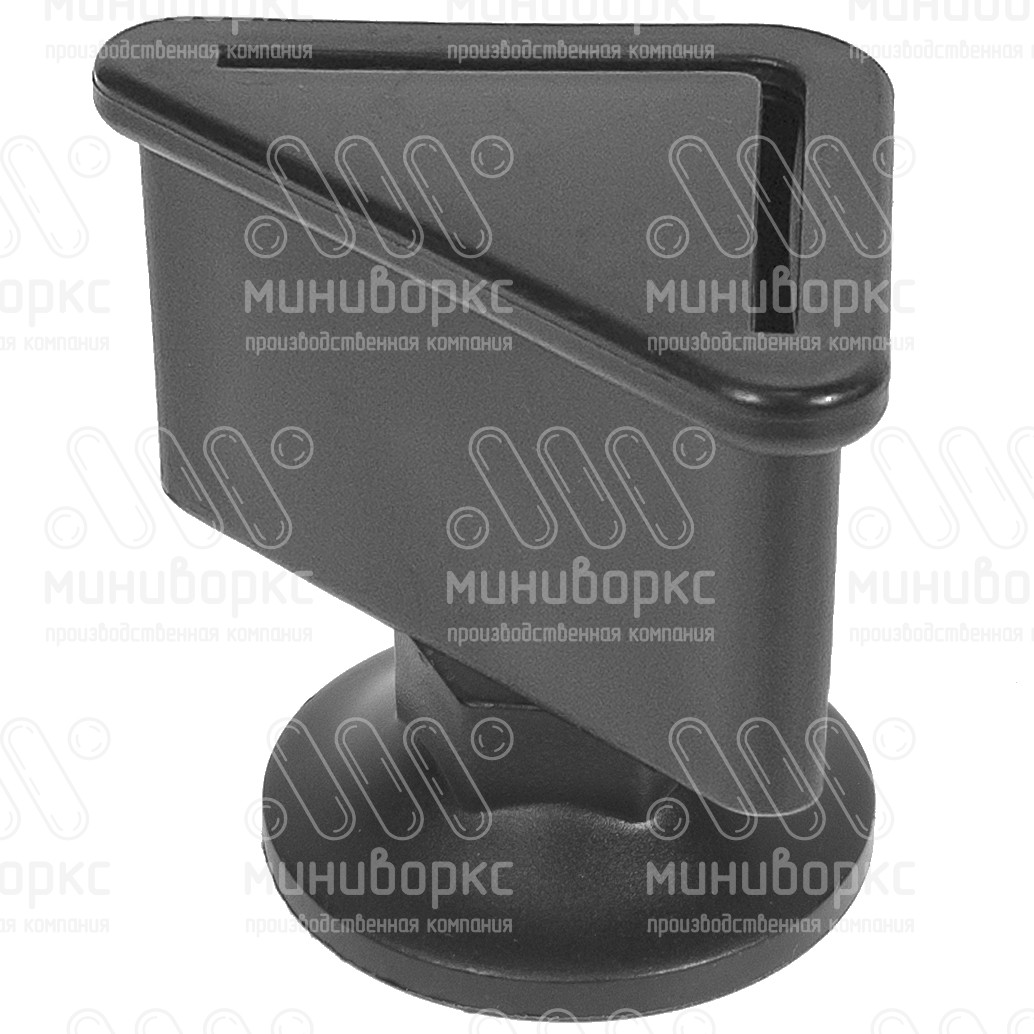 Комплект опоры под уголок 38х38, 40х40 мм и опоры с основанием Ø48 мм, под ключ 24, цвет черный – U40-40M10.D48x40 - 2