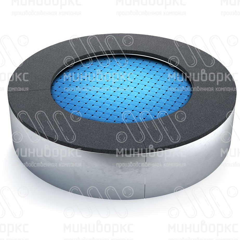 Батут круглой формы, антивандальный, встраиваемый, для детских площадок, цвет черный/желтый – C1000-1018/9005 - 3