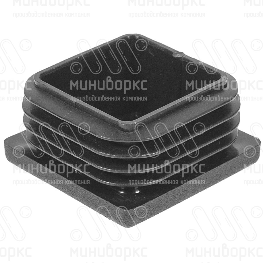 Заглушка пластиковая квадратная 38х38, практичная, серия ILQ, стенка 1.0-3.5 мм, цвет черный – ILQ38 - 3